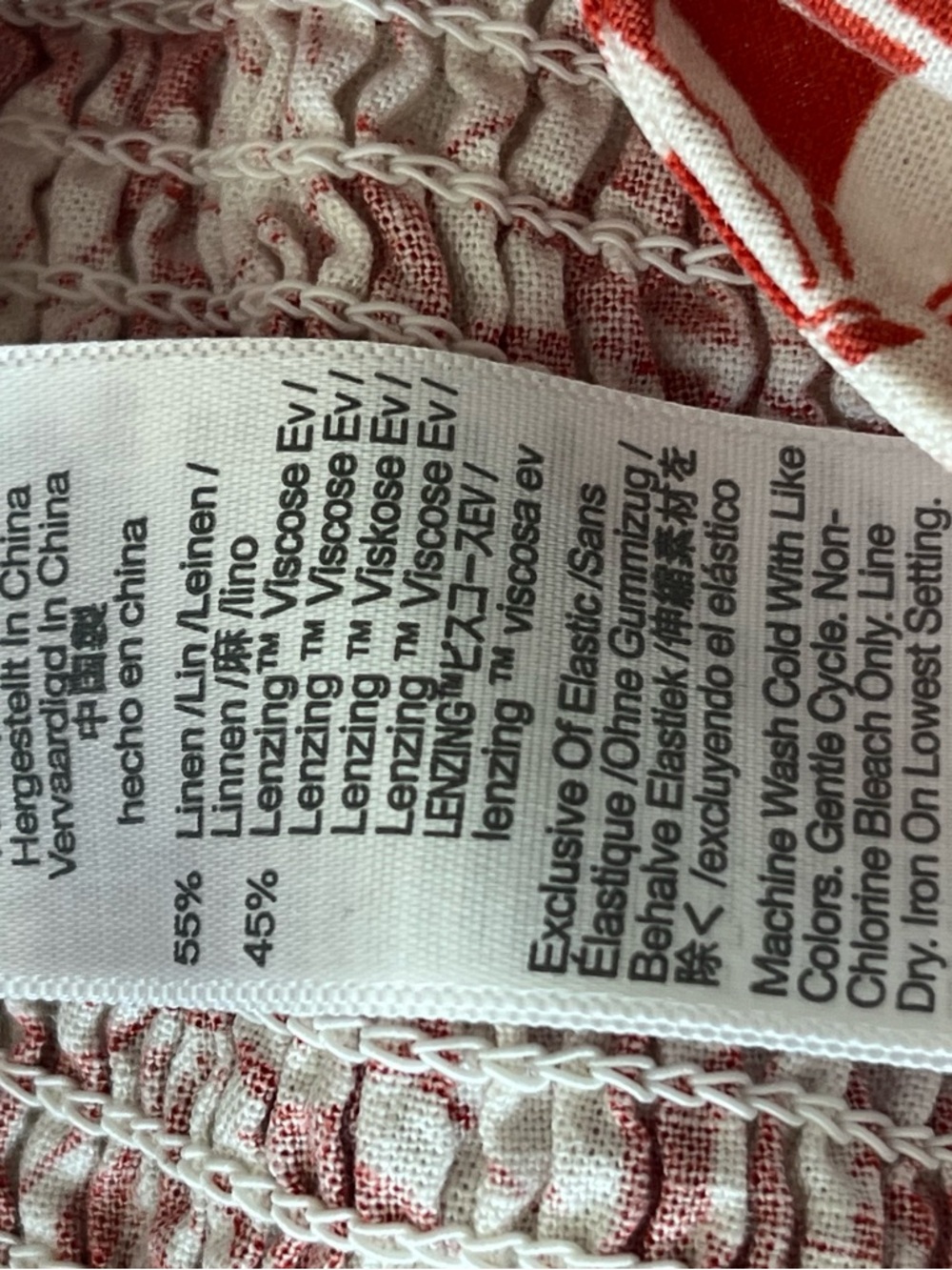 Madewell Red & White Floral Sweetheart Wrap Crop Top with Puff Sleeves - Picture 4 of 7
